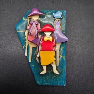 Women Pin By Lucinda Three Women Sisters Vintage Costume Jewelry